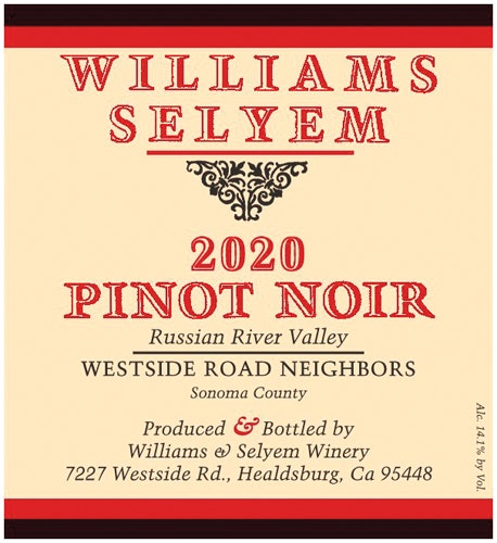 Williams Selyem 2020 Westside Road Neighbors Pinot Noir (Russian River Valley)
