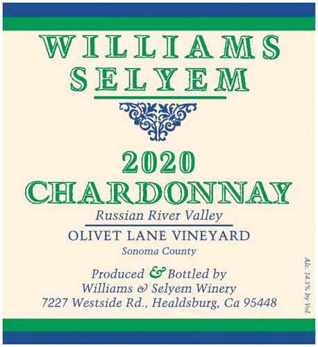 Williams Selyem 2020 Olivet Lane Vineyard Chardonnay (Russian River Valley)